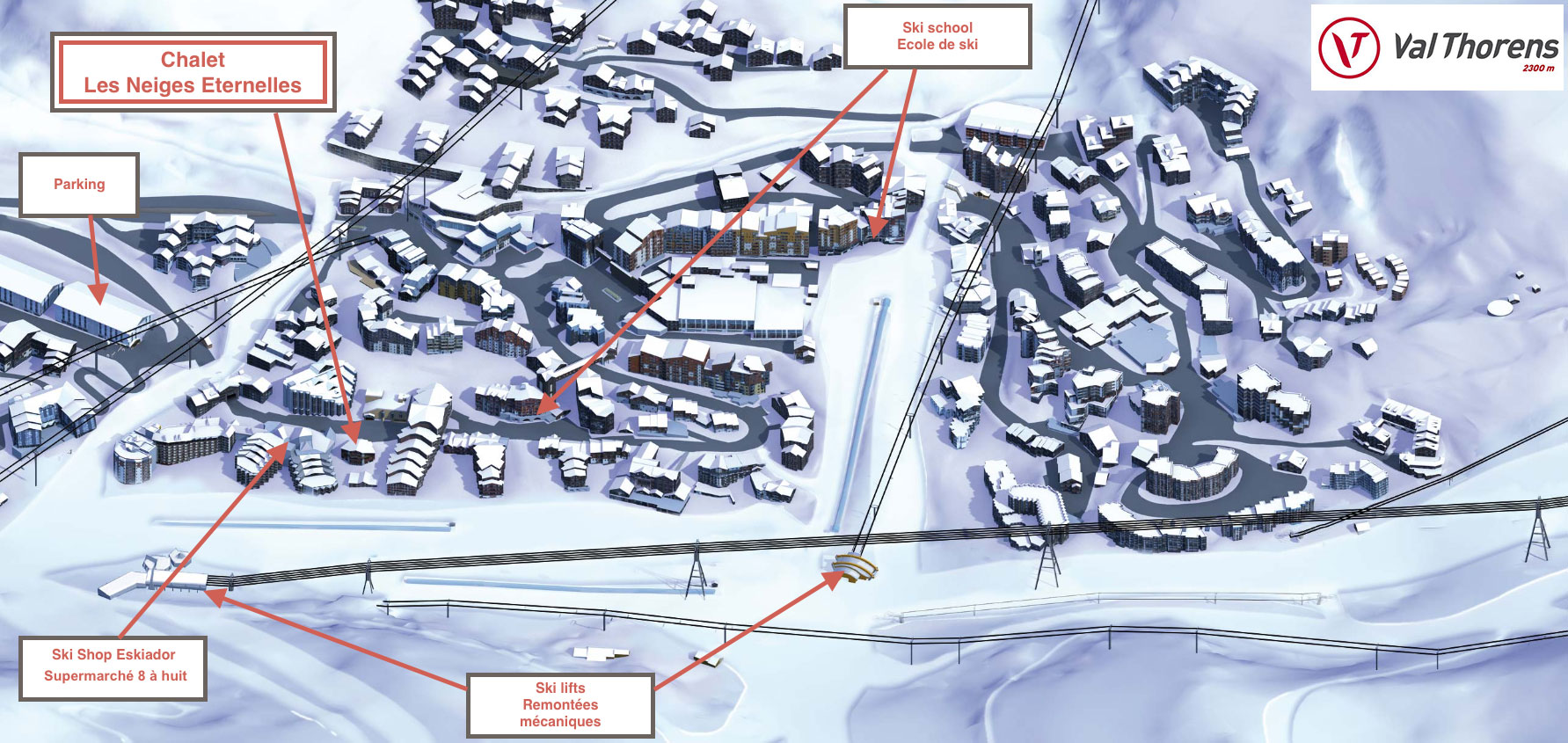Plan situation Val Thorens - Neiges Eternelles